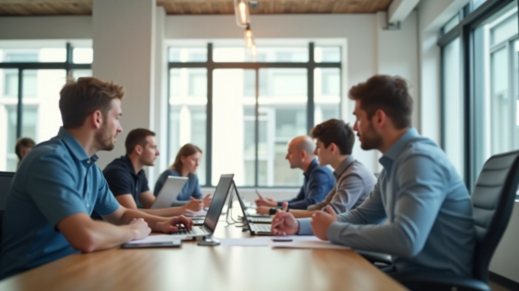 Startup-Büro mit jungen Unternehmern, moderne Arbeitsumgebung mit Whiteboards und Kollaborationsbereich